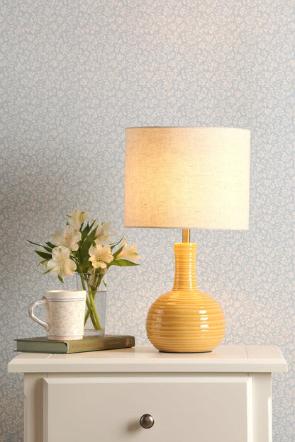 Padley Glazed Ochre Table Lamp with Shade