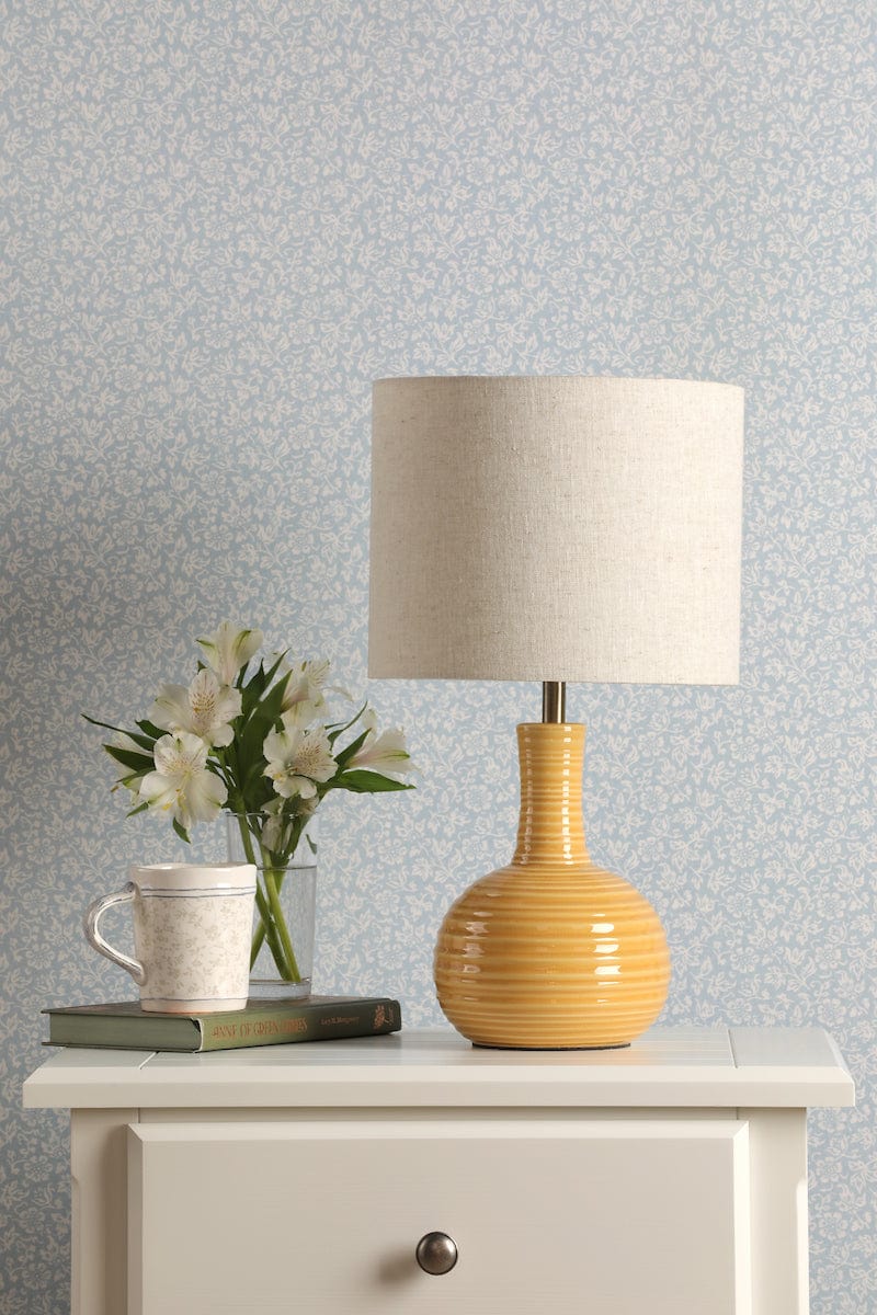 Padley Glazed Ochre Table Lamp with Shade