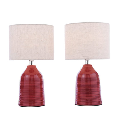 Penny Table Lamp Twin Pack Rosewood Red