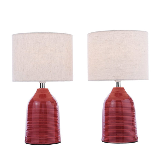 Penny Table Lamp Twin Pack Rosewood Red