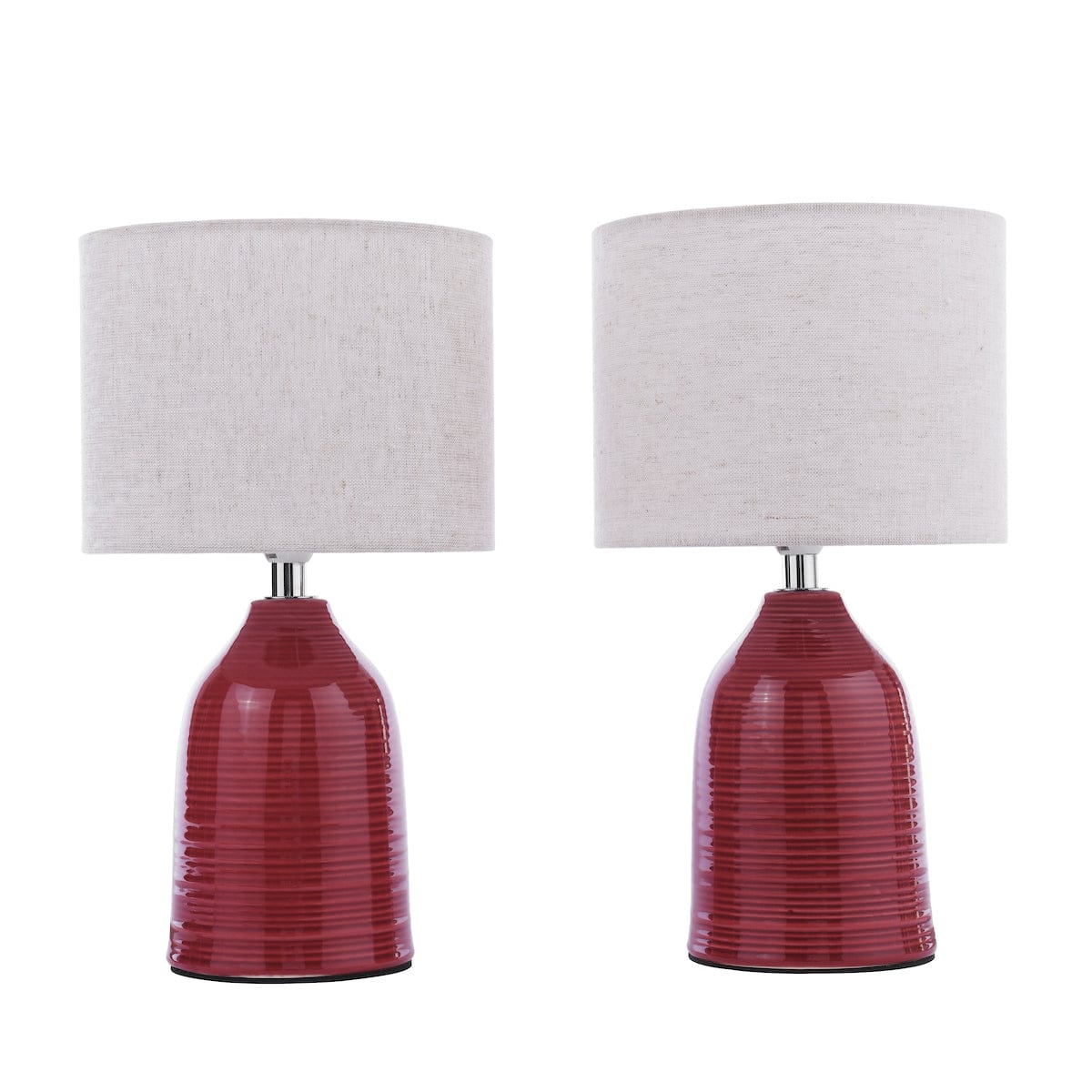 Penny Table Lamp Twin Pack Rosewood Red