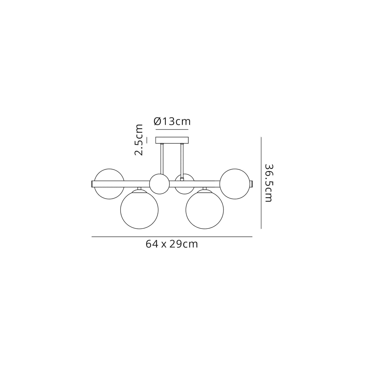 Reilly 4 Light Polished Chrome Semi Flush Ceiling Light