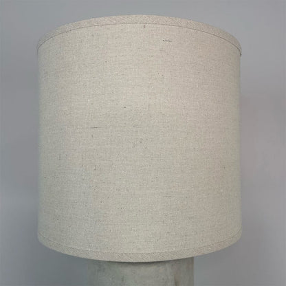 Concrete & Gold Table Lamp with Natural Shade