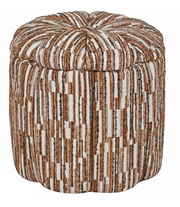 Ottoman Stool Orange Stitch