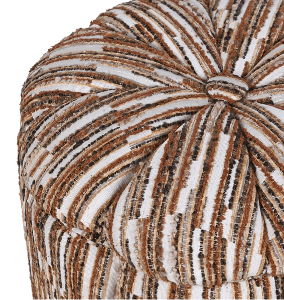 Ottoman Stool Orange Stitch