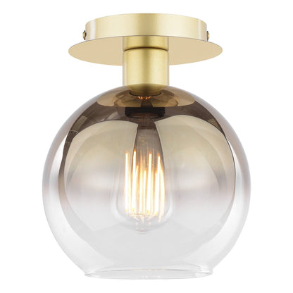 Lycia 1 Light Gold Mirror Ombre Glass Flush