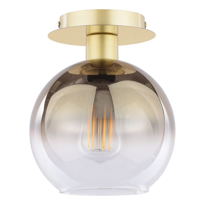 Lycia 1 Light Gold Mirror Ombre Glass Flush