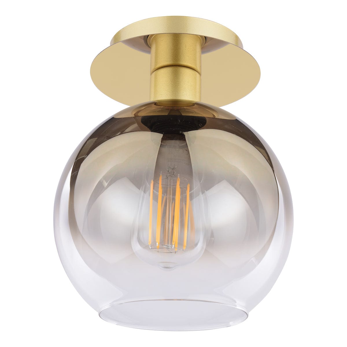 Lycia 1 Light Gold Mirror Ombre Glass Flush