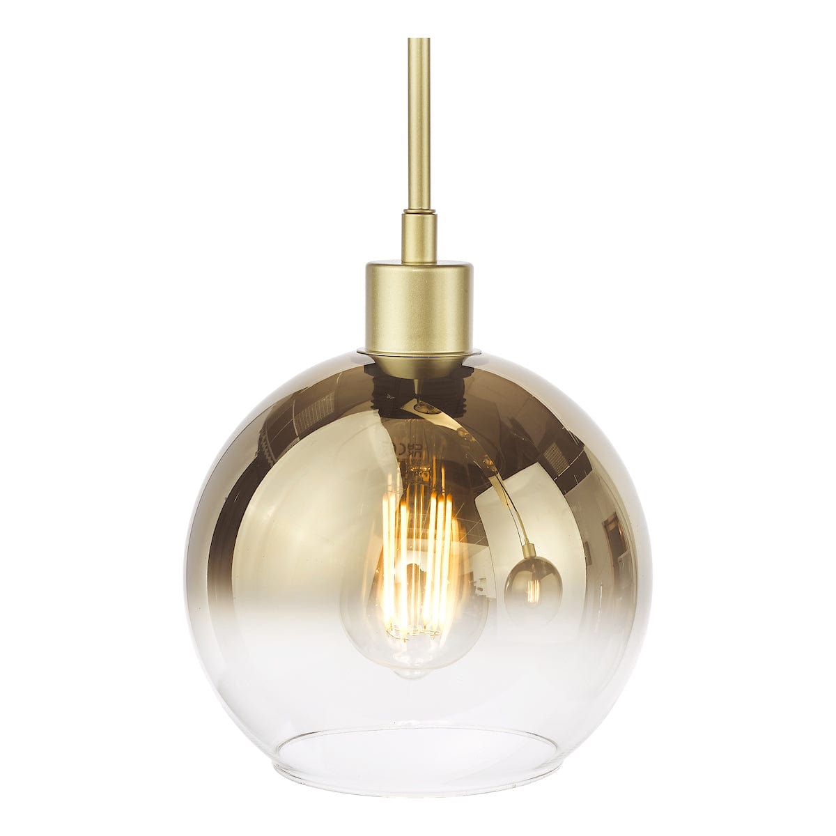 Lycia 3 Light Gold Mirror Ombre Glass Bar Pendant