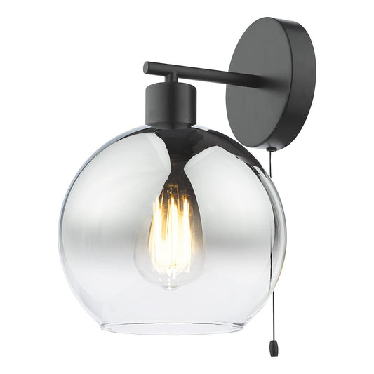 Lycia 1 Light Wall Light Black Mirror Ombre Glass