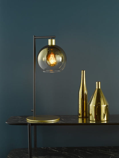 Lycia 1 Light Gold Mirror Ombre Glass Table Lamp