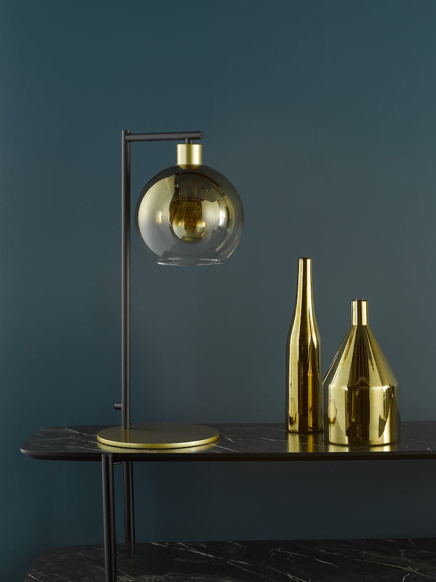 Lycia 1 Light Gold Mirror Ombre Glass Table Lamp