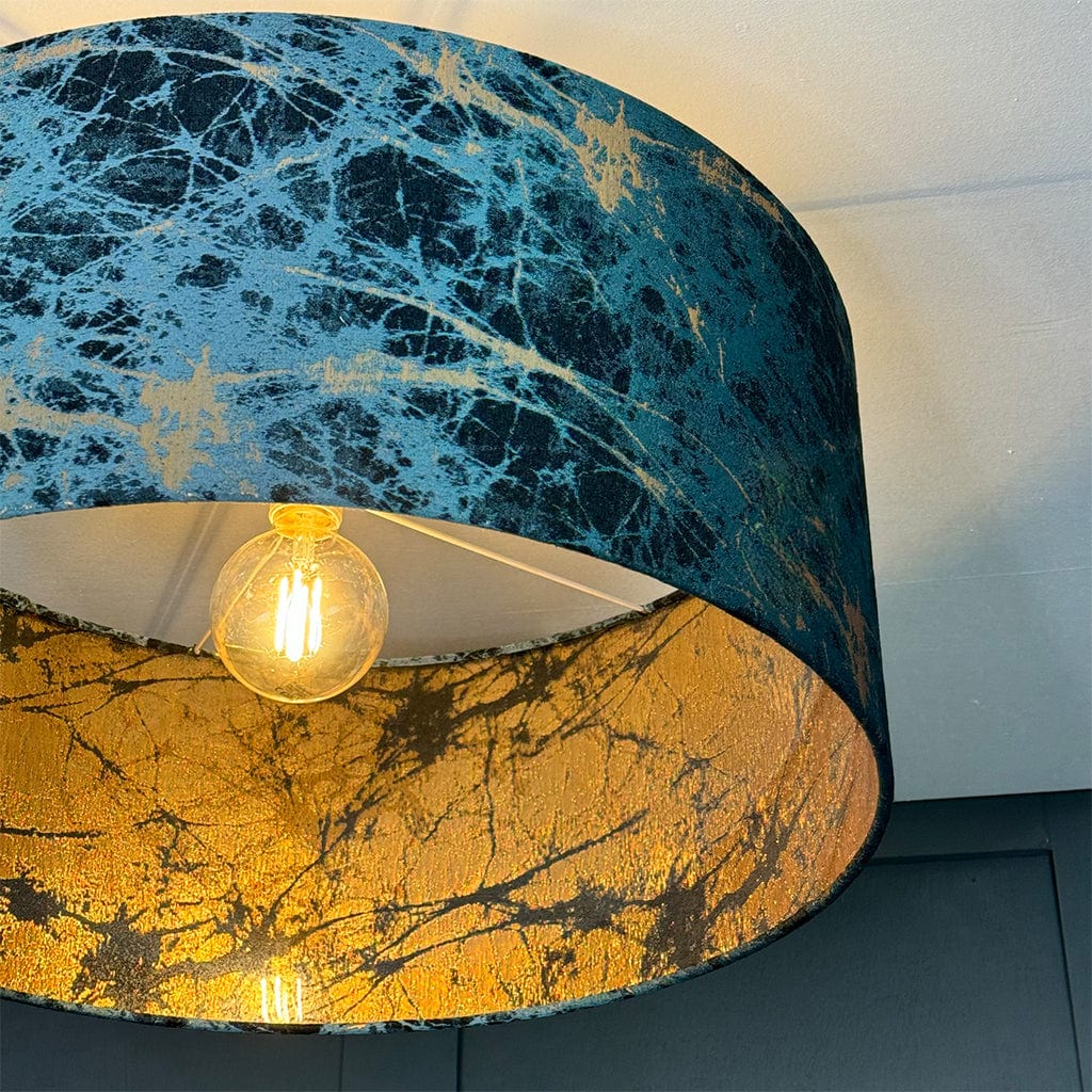 Lava Teal Pendant Shade with Clear Lining