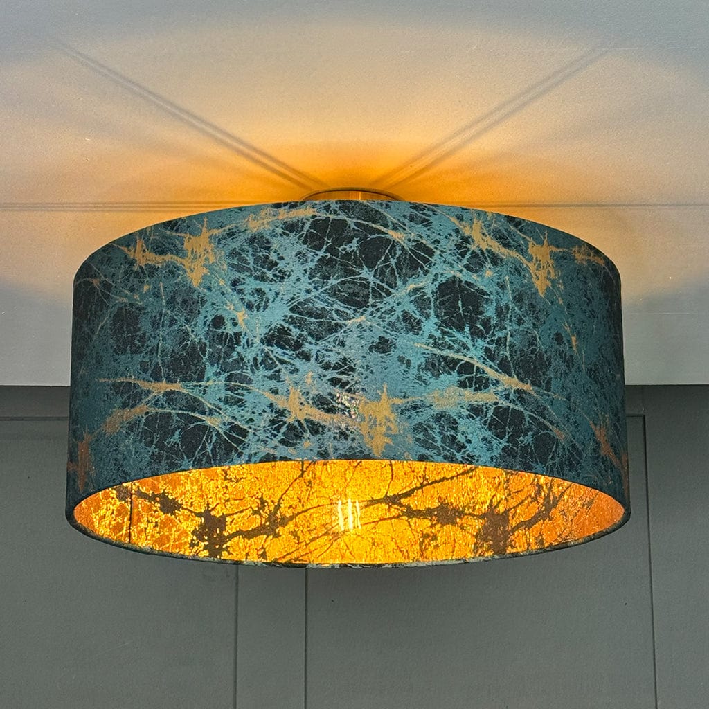 Lava Teal Pendant Shade with Clear Lining