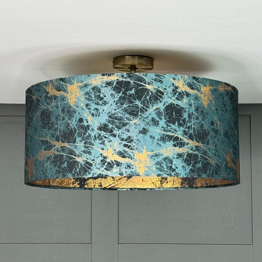 Electrified Lava Teal Pendant Shade with Clear Lining