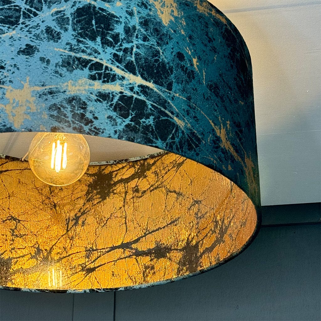 Lava Teal Pendant Shade with Clear Lining