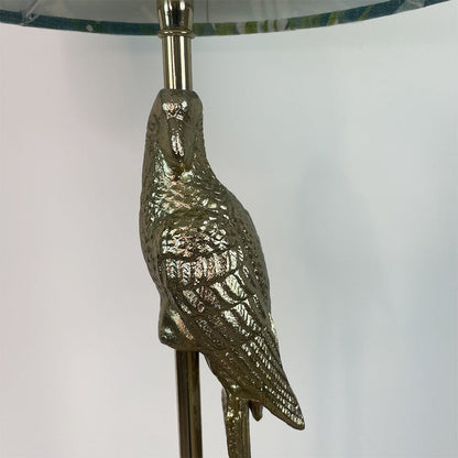 Lori Shiny Gold Metal Parrot Table Lamp