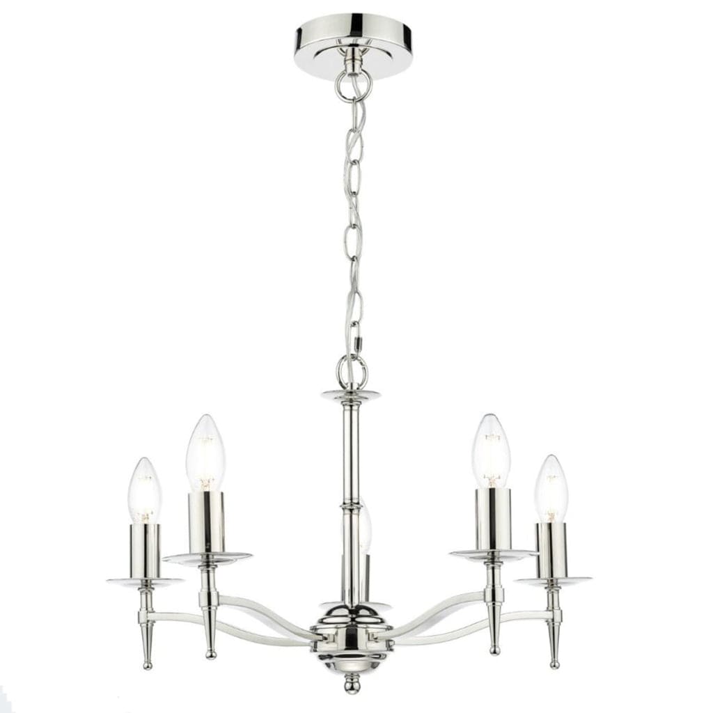 Marble Hill 5 Arm Pendant Polished Nickel