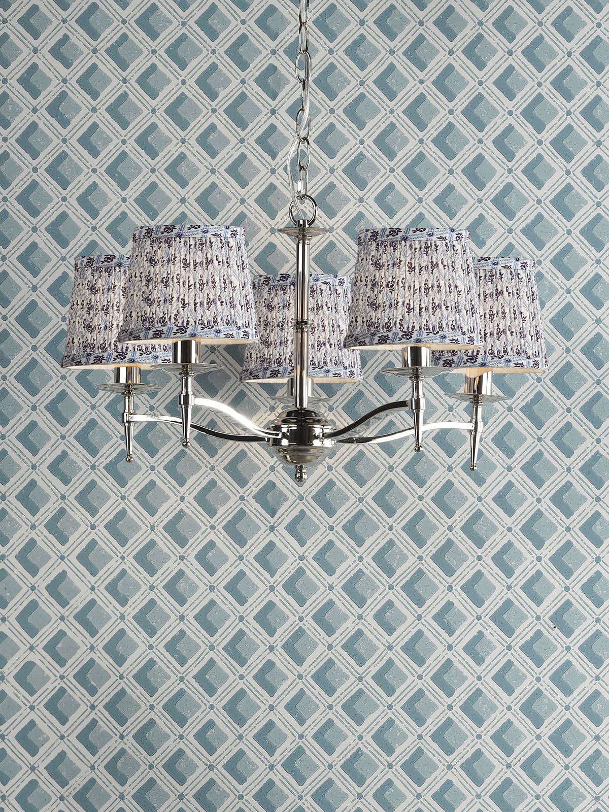 Marble Hill 5 Arm Pendant Polished Nickel