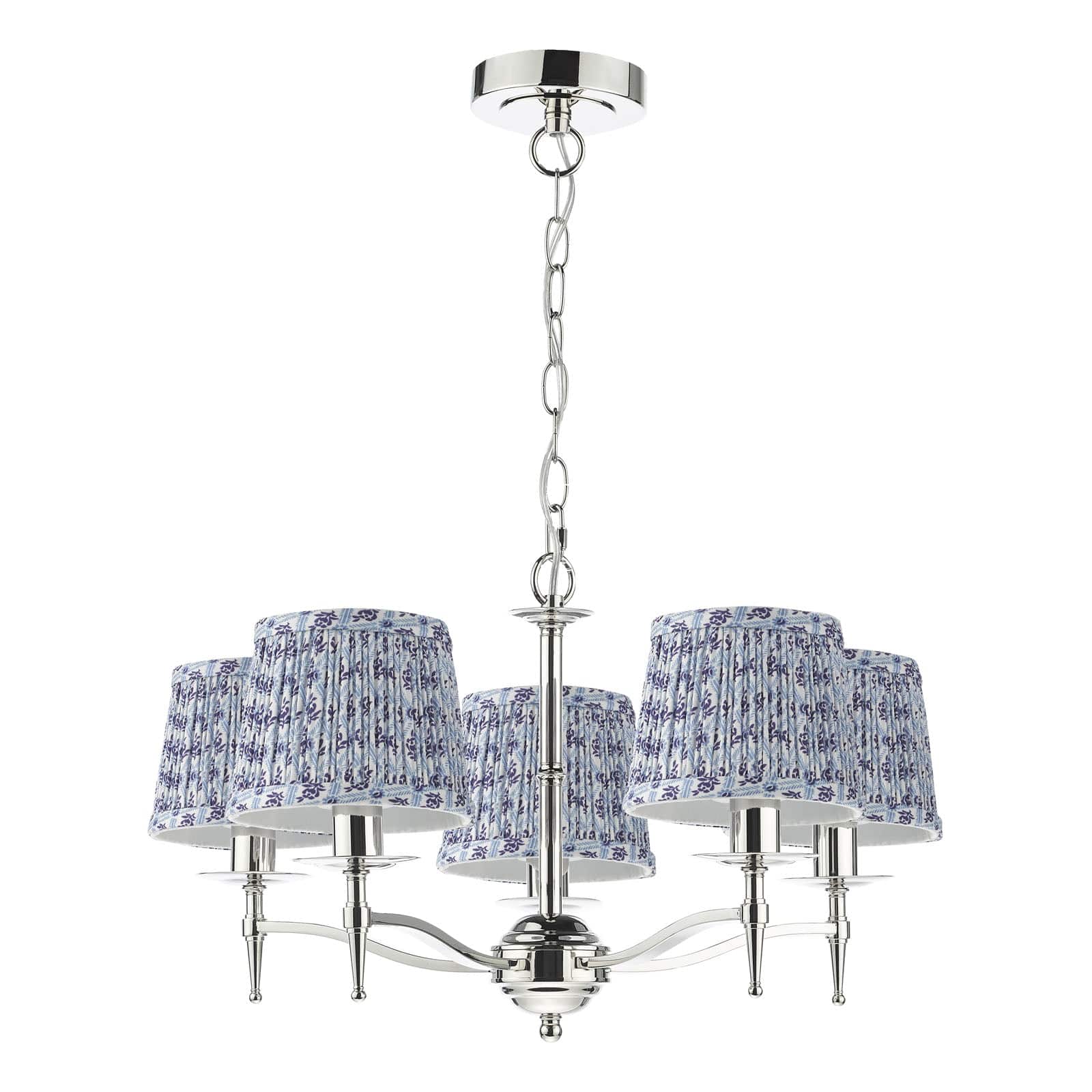 Marble Hill 5 Arm Pendant Polished Nickel