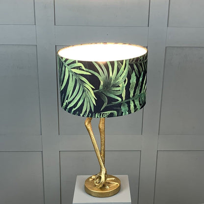 Flamingo Legs Antique Gold with Bamboo Easy Fit Green Leaf Shade