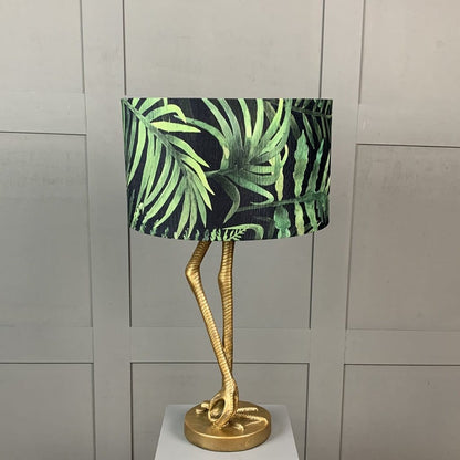 Flamingo Legs Antique Gold with Bamboo Easy Fit Green Leaf Shade