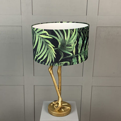 Flamingo Legs Antique Gold with Bamboo Easy Fit Green Leaf Shade