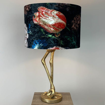 Flamingo Leg Antique Gold Table Lamp with Jardin De Nuit Shade