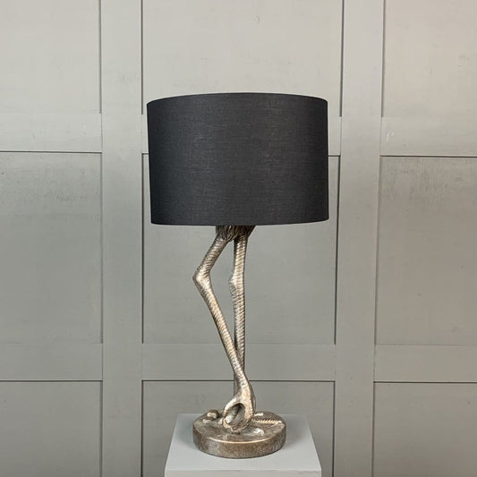 Flamingo Leg Antique Silver Table Lamp