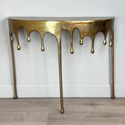 Gold Drip Console Table