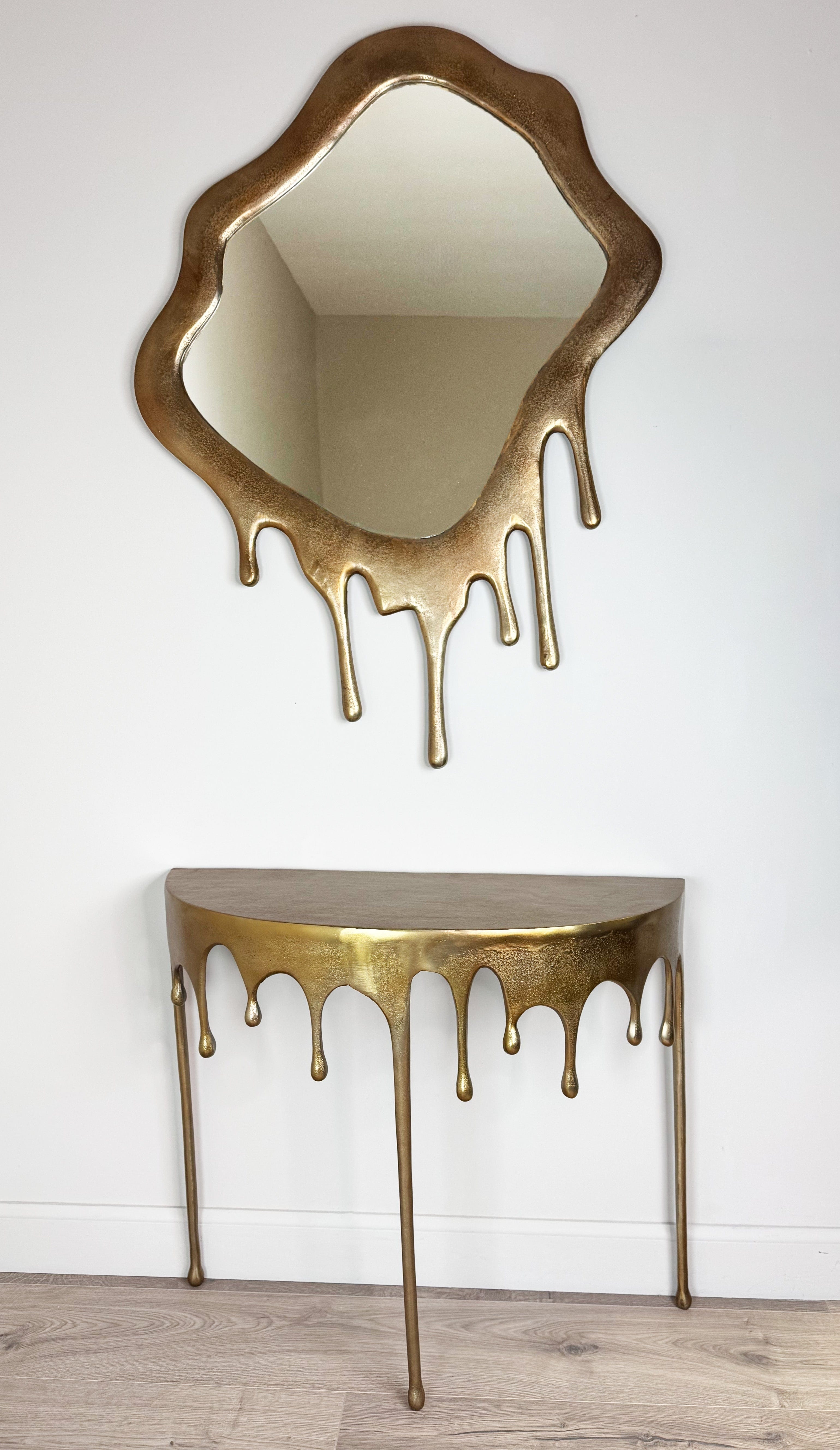 Gold Drip Console Table