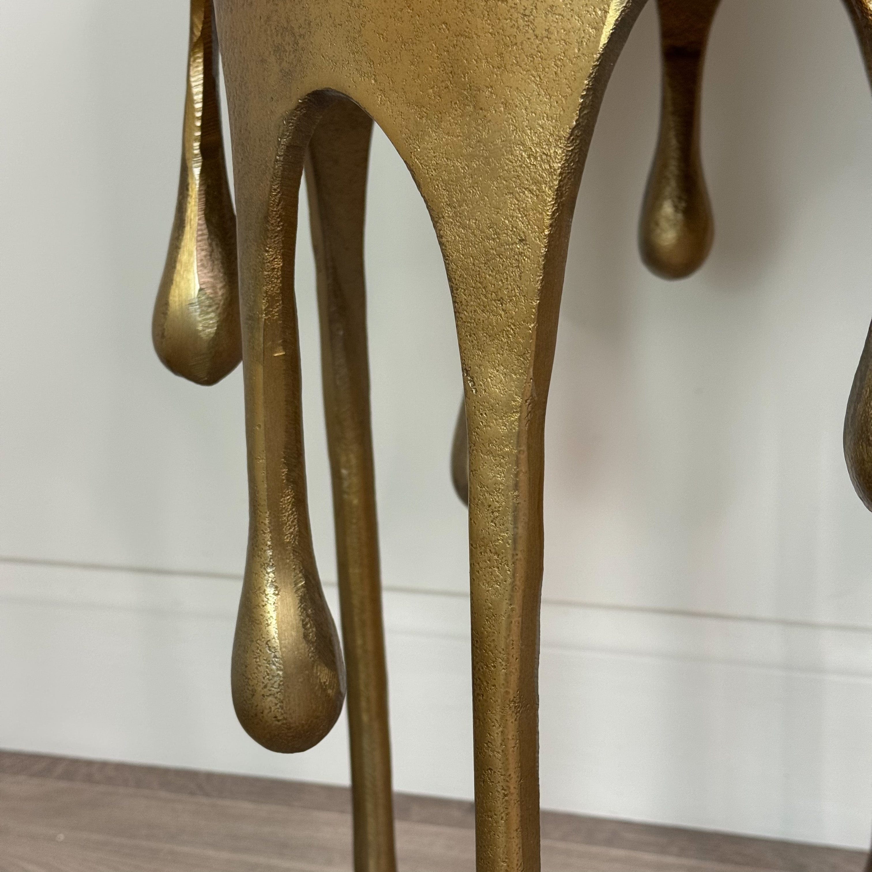Gold Drip Round Side Table