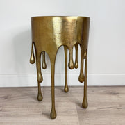 Gold Drip Round Side Table