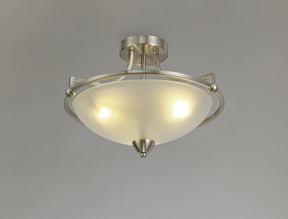 Miami 3 Light Satin Nickel Semi Flush Ceiling Light