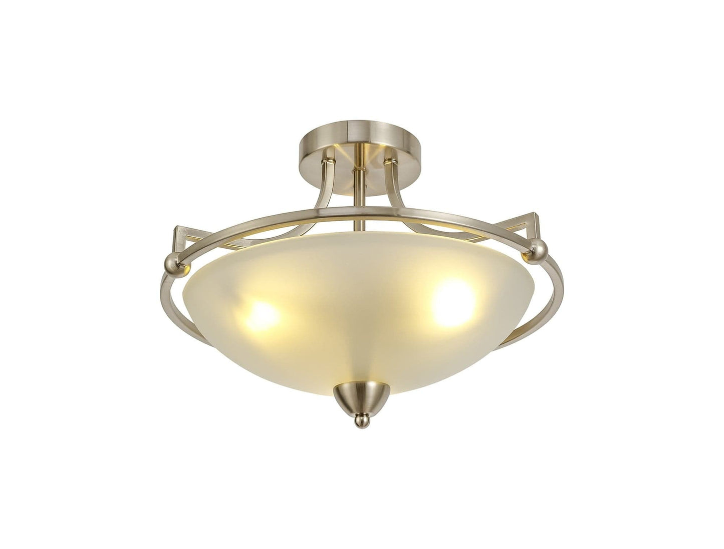 Miami 3 Light Satin Nickel Semi Flush Ceiling Light