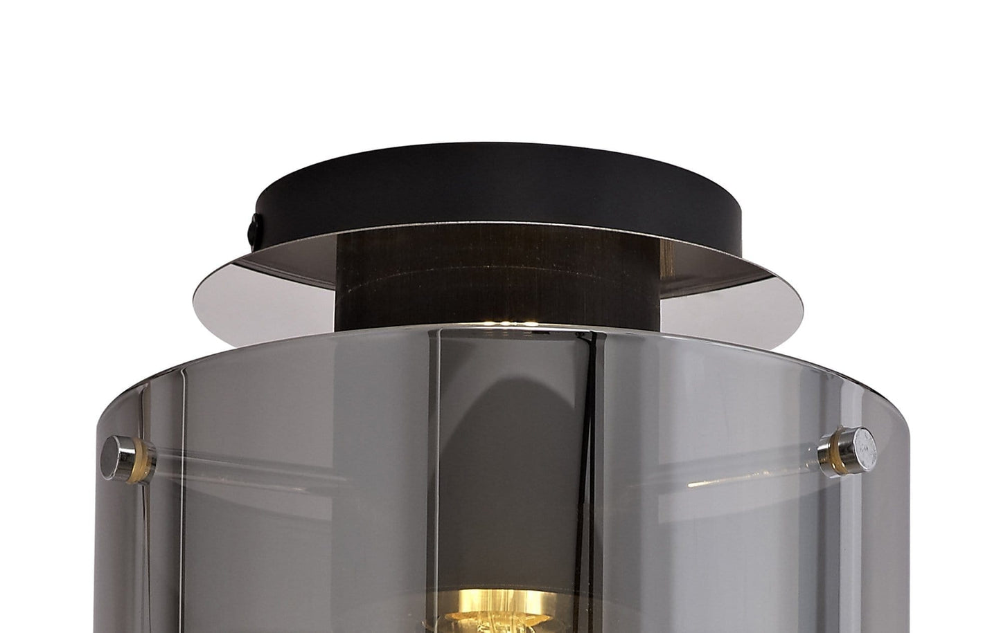 Moonlight Round 1 Light Black Flush Ceiling Light