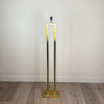 Fitzroy Gold Floor Lamp with Gold & Black Geo Oval Shade