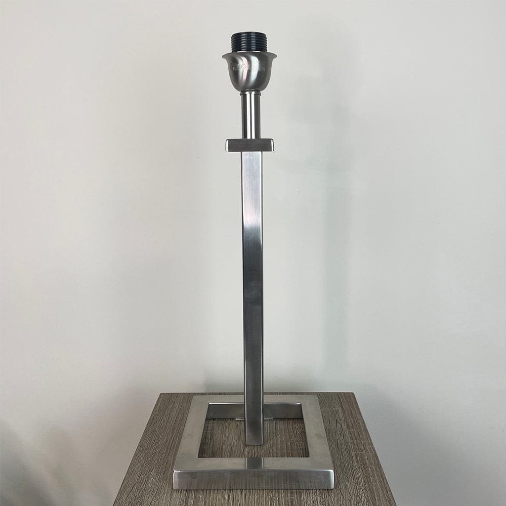 Aura Brushed Steel Table Lamp with Opaline Midnight Shade