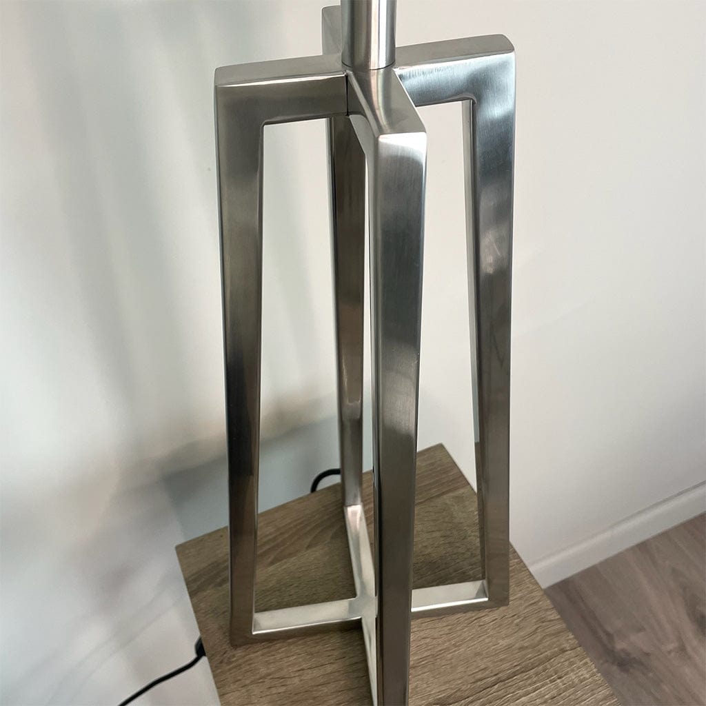 Madison Brushed Steel Table Lamp with Tessuto Nero Lampshade