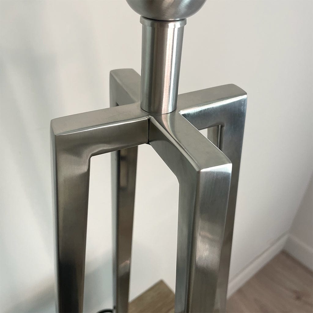 Madison Brushed Steel Table Lamp with Silver Geo Shade