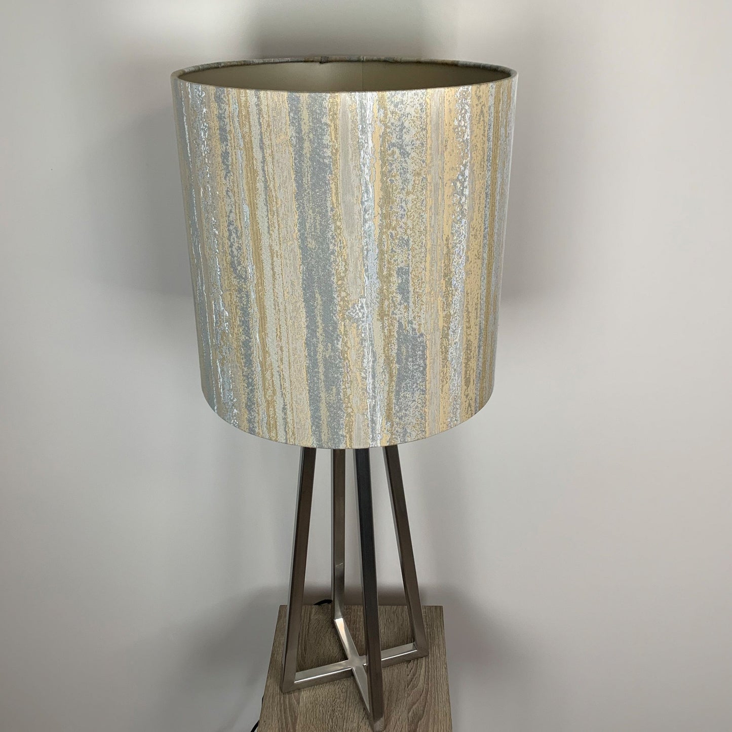 Madison Brushed Steel Table Lamp with Seascape Desert Shade