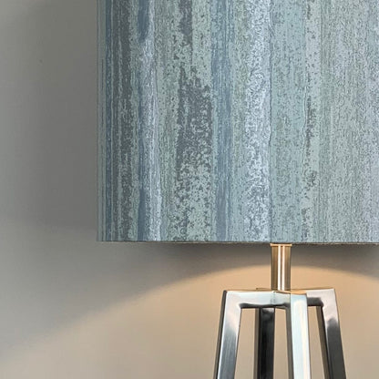 Madison Brushed Steel Table Lamp with Seascape Polar Shade