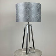 Madison Brushed Steel Table Lamp with Silver Geo Shade