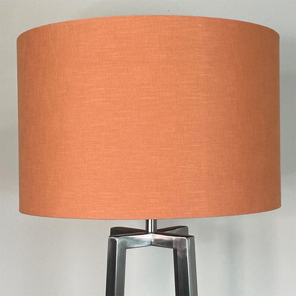 Madison Brushed Steel Floor Lamp with Tobacco Orange Linen Shade