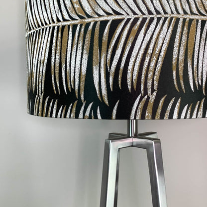 Madison Brushed Steel Table Lamp with Melody Bronze Shade