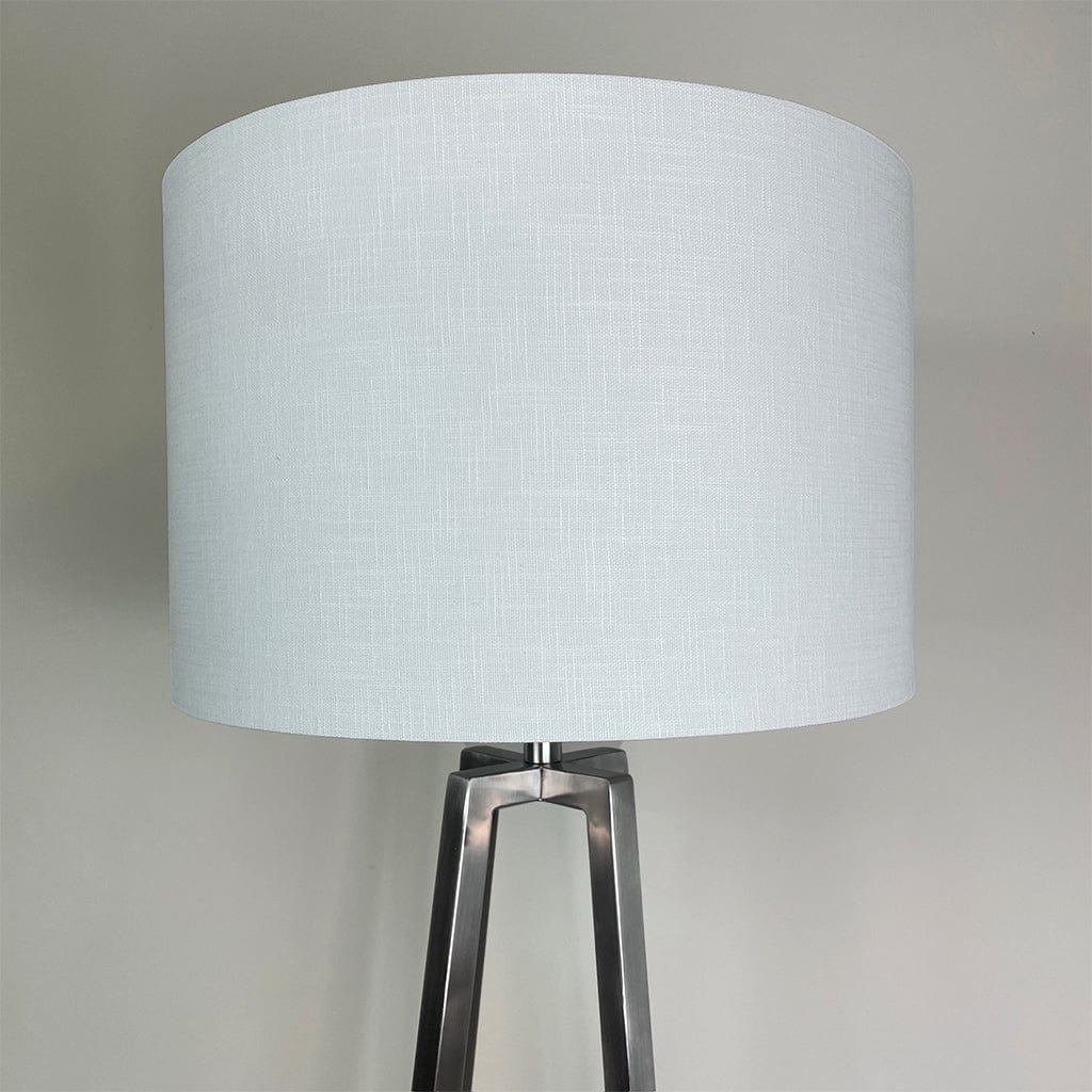 Madison Brushed Steel Table Lamp with White Linen Shade