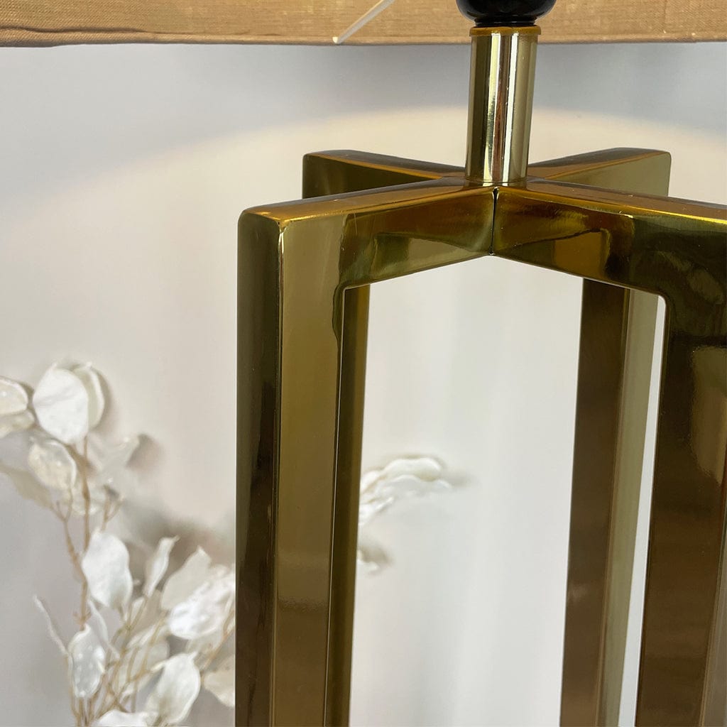 Madison Gold Floor Lamp with Grey Linen Shade