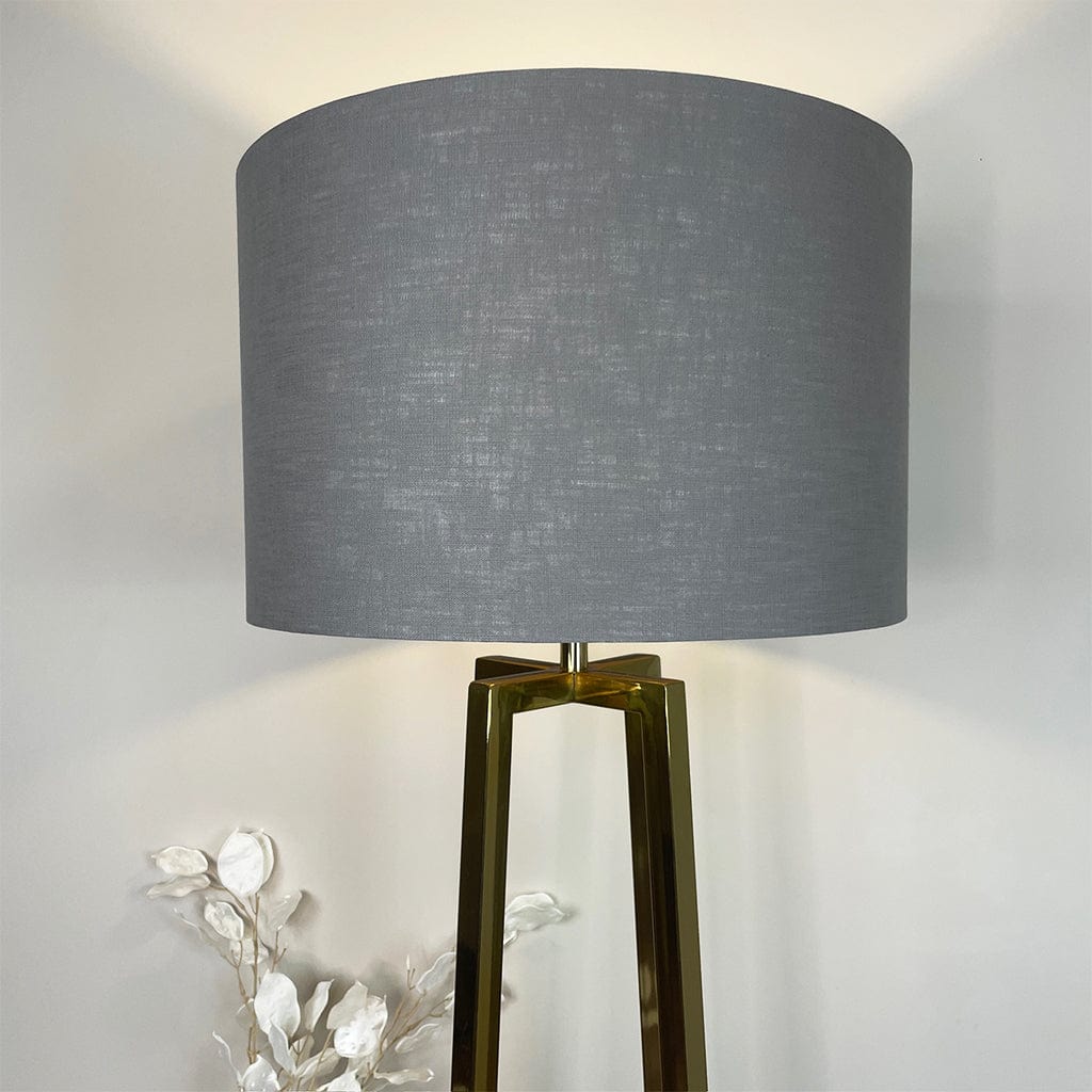 Madison Gold Floor Lamp with Grey Linen Shade