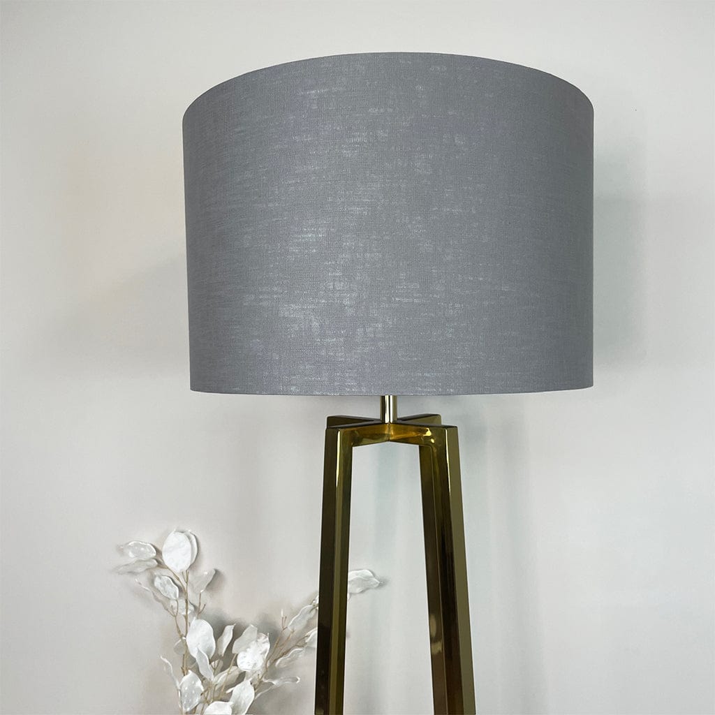 Madison Gold Floor Lamp with Grey Linen Shade