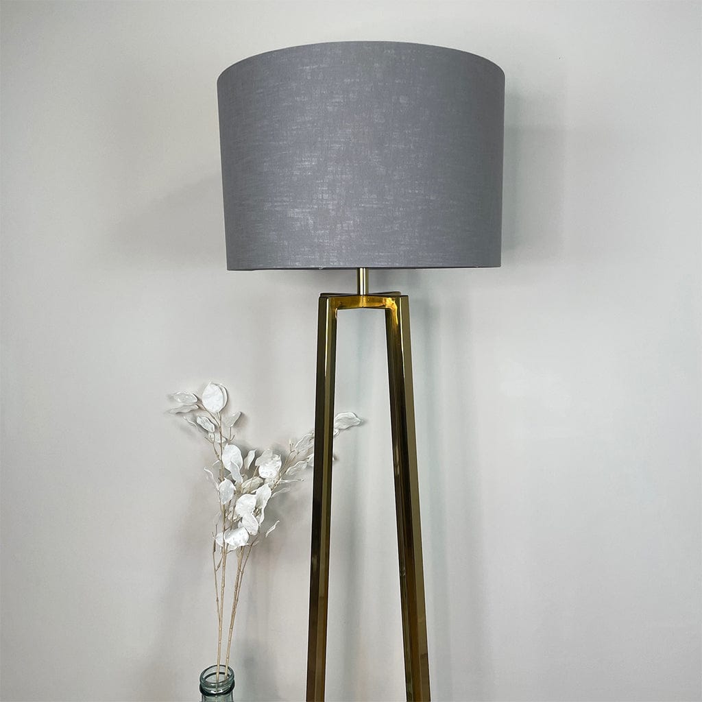 Madison Gold Floor Lamp with Grey Linen Shade